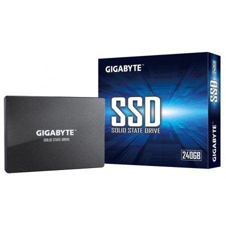SSD|GIGABYTE|240GB|SATA 3.0|Write speed 420 MBytes/sec|Read speed 500 MBytes/sec|2,5"|TBW 100 TB|MTBF 2000000 hours|GP-GSTFS3124