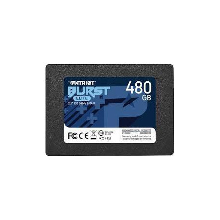 SSD|PATRIOT|Burst Elite|480GB|SATA 3.0|3D NAND|Write speed 320 MBytes/sec|Read speed 450 MBytes/sec|2,5"|TBW 200 TB|PBE480GS25SS