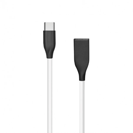 Silikoninis kabelis USB-USB-C (baltas, 1m)