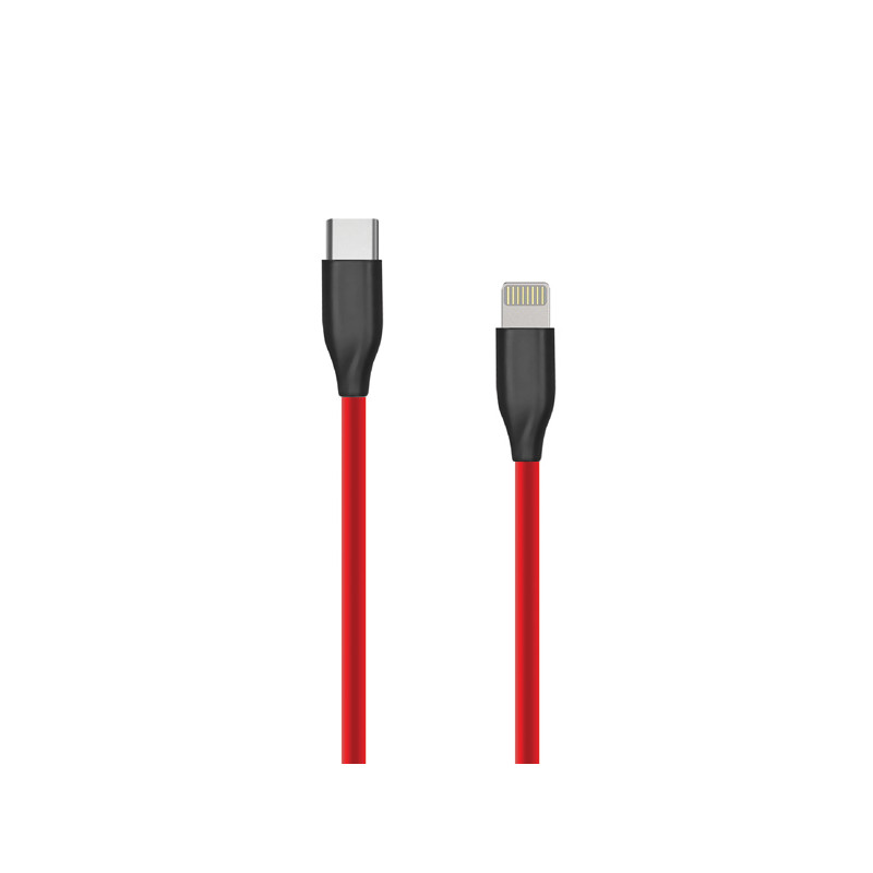 Silikoninis kabelis USB Type C- Lightning, 2m (raudonas)