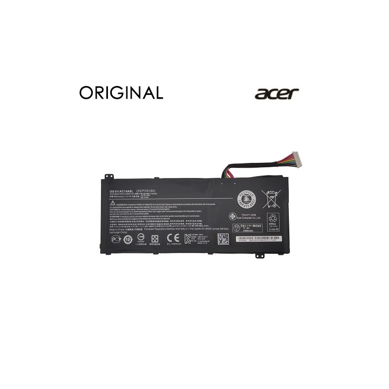 Nešiojamo kompiuterio baterija ACER AC14A8L, 4465mAh, Original