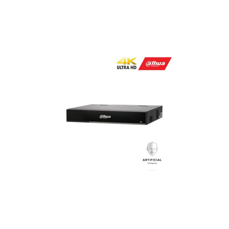 IP įrašymo įrenginys 32kam.16MP, IVS, AI, 16 PoE, 320Mbps, H.265+, veido atpažinimo funkcija 4 kan.