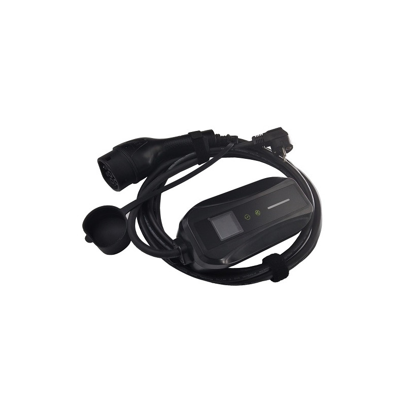 Elektromobilio nešiojamas įkroviklis Type 2 - Schuko (220V), 16A, 3.5kW, 1-fazė, 5m