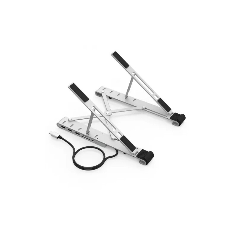 Nešiojamo kompiuterio stovas CHOETECH su 7 prievadų USB Type-C šakotuvu