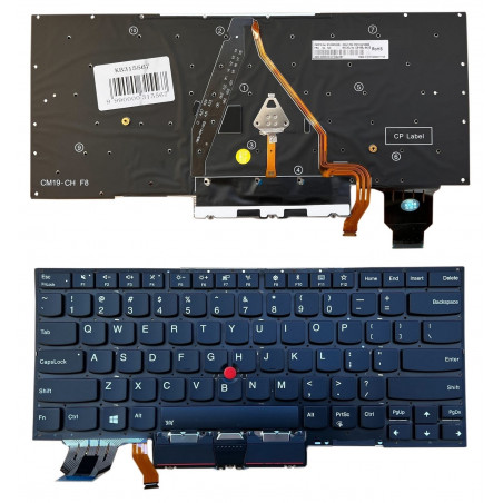 Klaviatūra LENOVO X1 Carbon Gen 7, su pašvietimu, su trackpoint, US