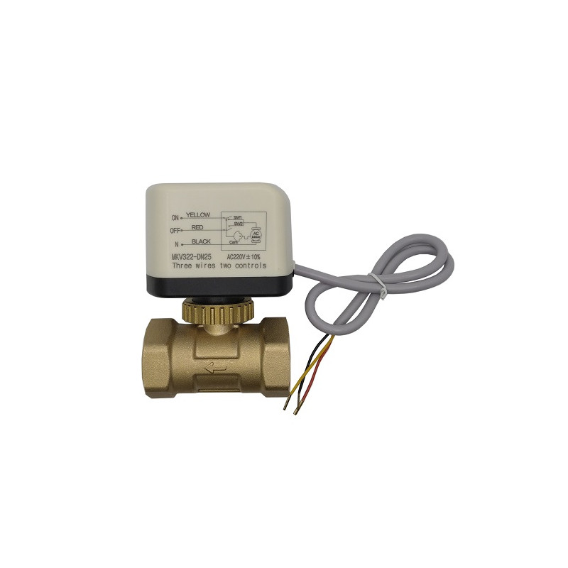 Elektrinis vandens vožtuvas, 220V, DN25, rutulinis