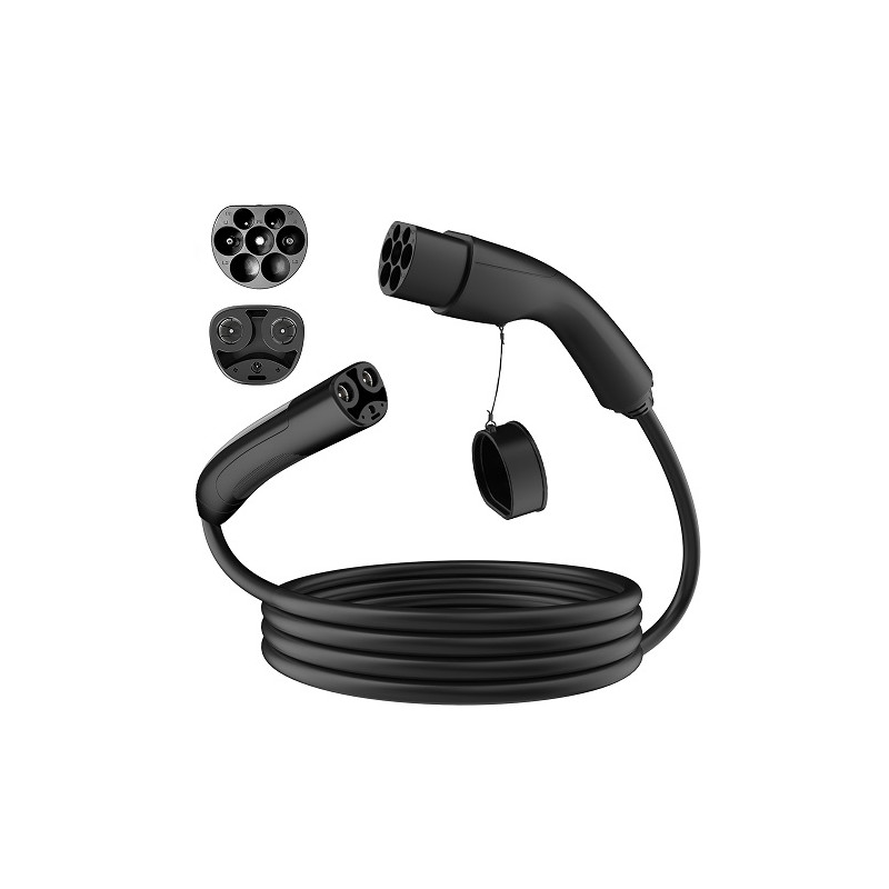 Elektromobilio įkrovimo kabelis Tesla NACS - Type 2, 32A, 7.2kW, 1-fazė, 5m