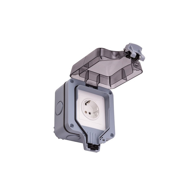 Virštinkinė rozetė 1 lizdo IP66, EU