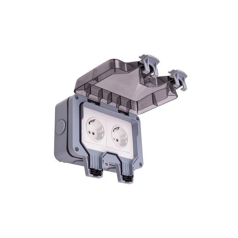 Virštinkinė rozetė 2 lizdų IP66, EU