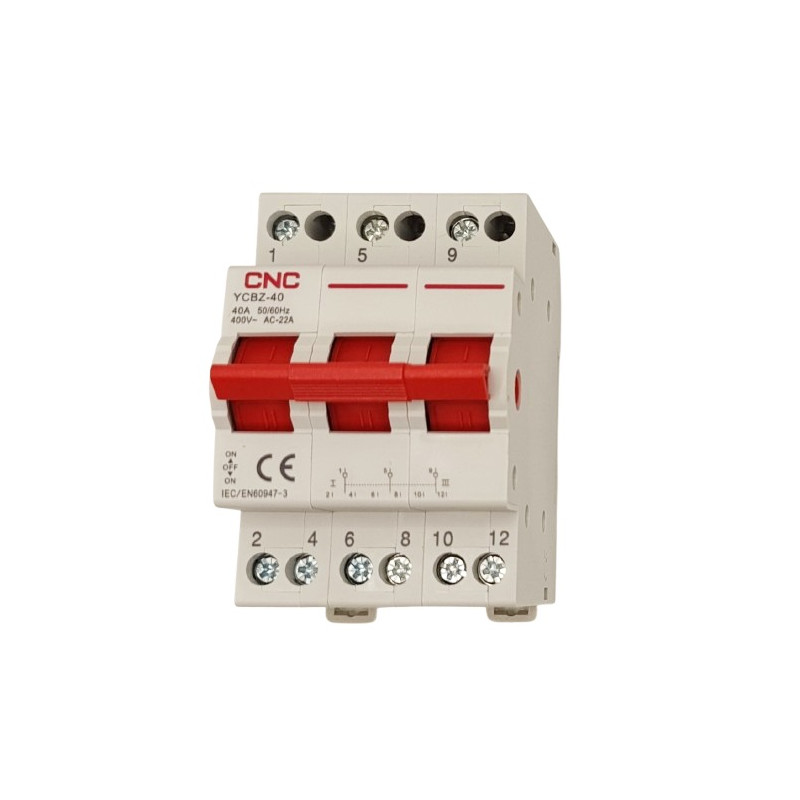 Modulinis perjungiklis CNC YCBZ-40, 3P, 40A, 1-0-2