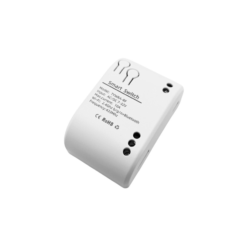 TUYA išmanusis 1 kanalo jungiklis, Wi-Fi, RF, 10A, DC 7-32V