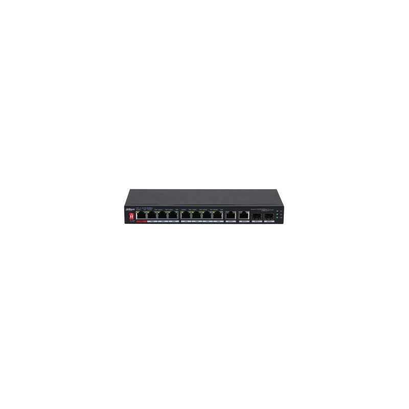 PoE šakotuvas 8 portų 1000Mbps +2 uplink