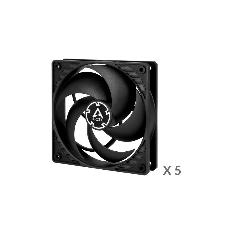 ARCTIC P12 korpuso ventiliatoriai, 3-pin, 120mm, 5vnt., juodi