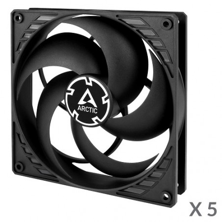 ARCTIC P14 korpuso ventiliatoriai, 3-pin, 140mm, juodi, 5 vnt.