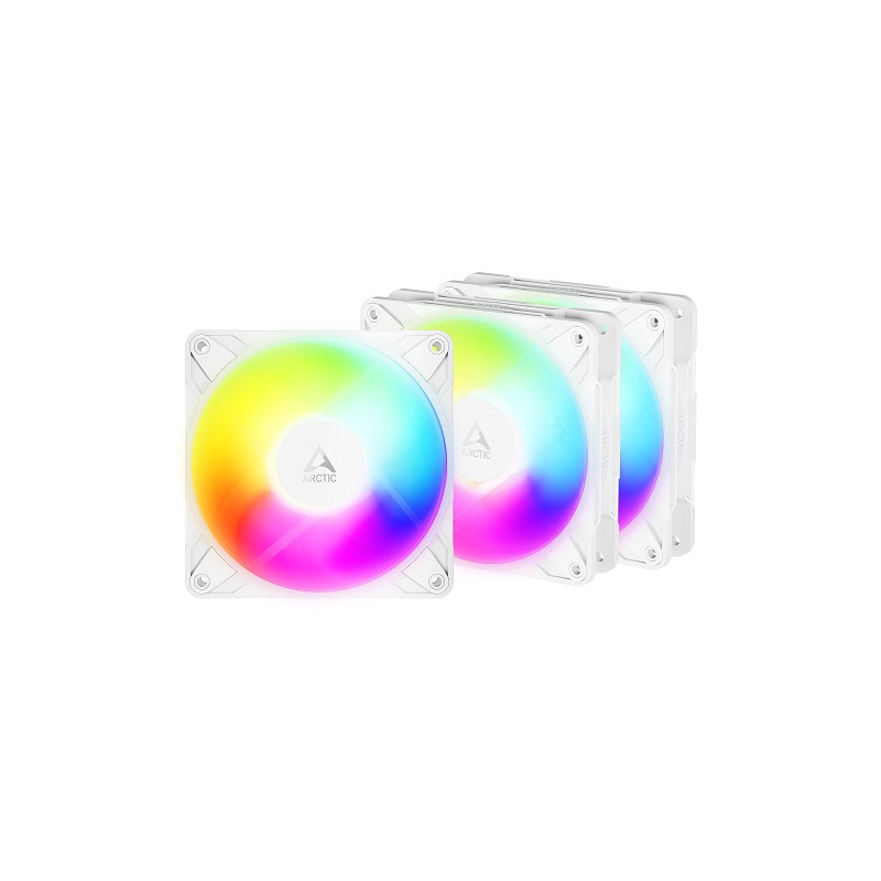 ARCTIC P12 PRO Reverse PWM PST A-RGB korpuso ventiliatoriai, 4-pin, 120mm, balti, 3vnt.