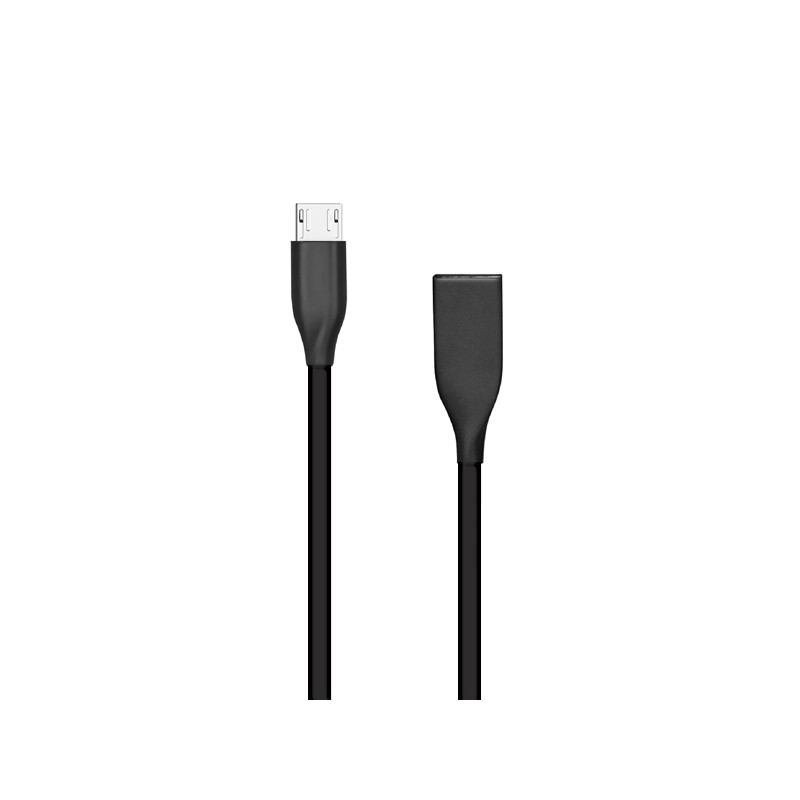 Silikoninis kabelis USB-Micro USB (juodas,1m)