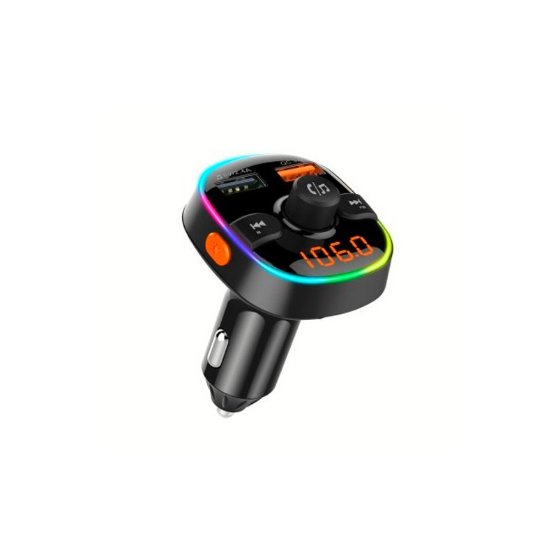 FM moduliatorius automobiliui BC52LQ (RGB LED, QC 3.0, micro SD, laisvų rankų įranga)