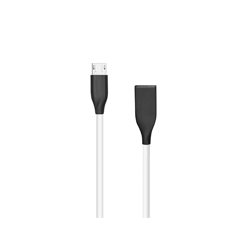 Silikoninis kabelis USB-Micro USB (baltas, 1m)