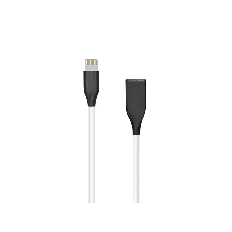 Silikoninis kabelis USB- Lightning, 2m (baltas)