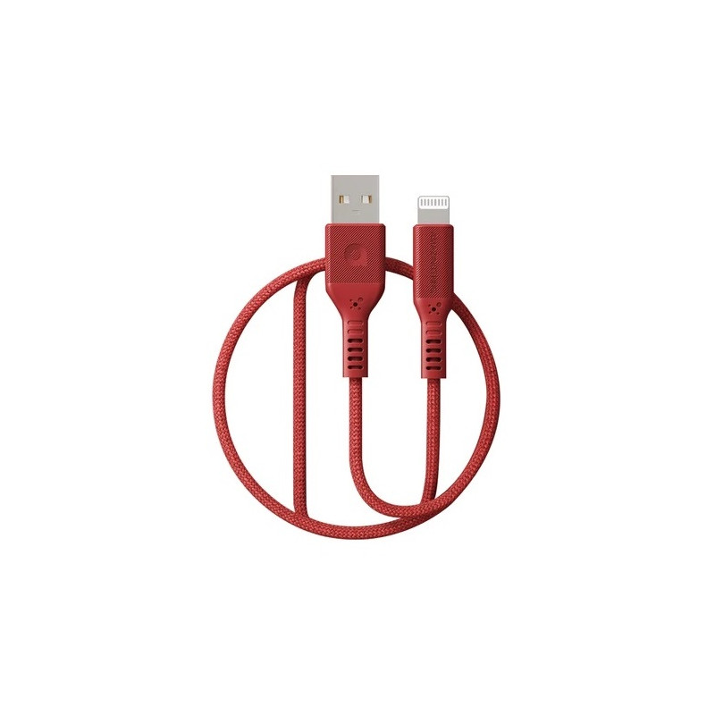 Premium MFI sertifikuotas kabelis USB - Lightning (raudonas, 1.2m)