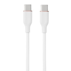 Silikoninis kabelis USB Type-C - Type-C, 60W (baltas, 2m)