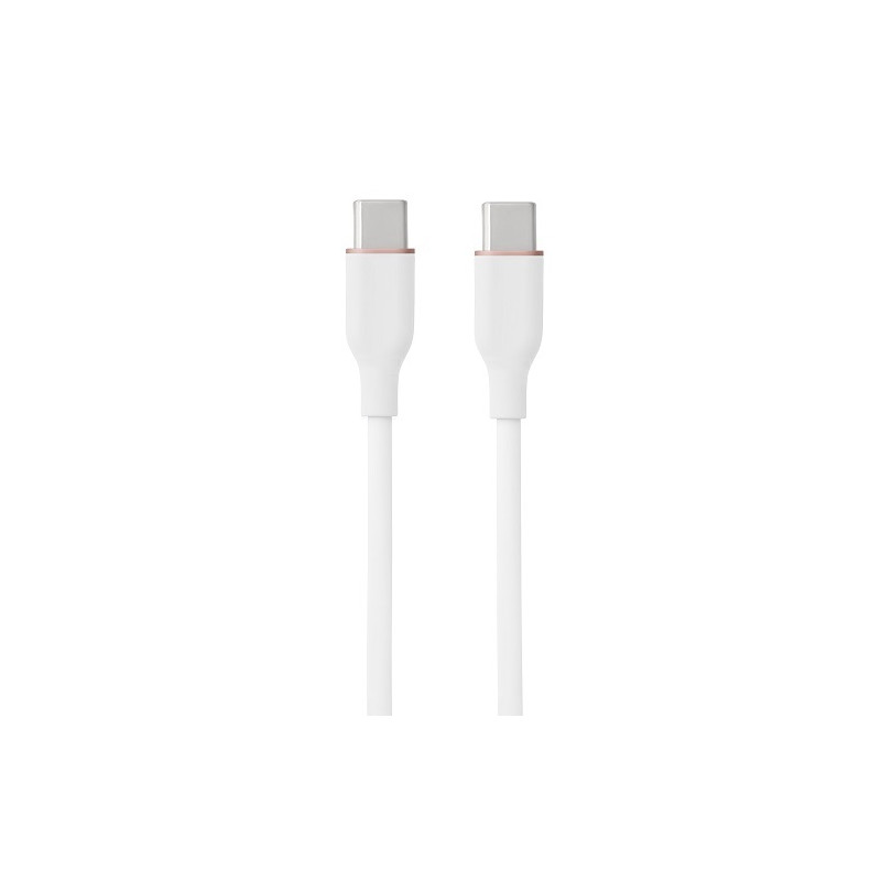Silikoninis kabelis USB Type-C - Type-C, 60W (baltas, 3m)