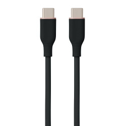 Silikoninis kabelis USB Type-C - Type-C, 100W (juodas, 2m)