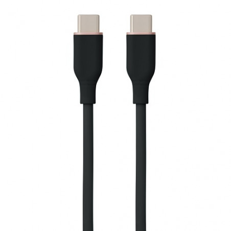 Silikoninis kabelis USB Type-C - Type-C, 100W (juodas, 3m)