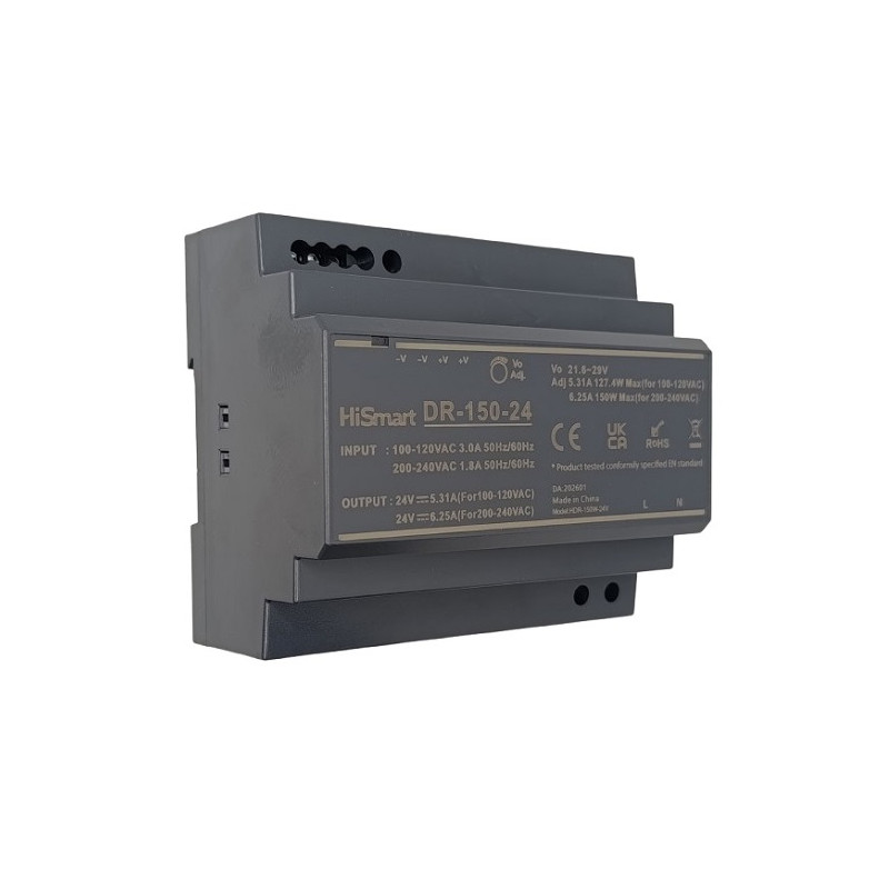 Maitinimo šaltinis 24V, 6.25A, 150W, DIN
