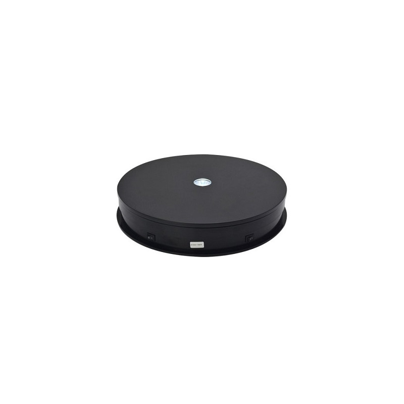 Elektrinis 360 besisukantis stovas su LED pašvietimu, apvalus 30cm, juodas