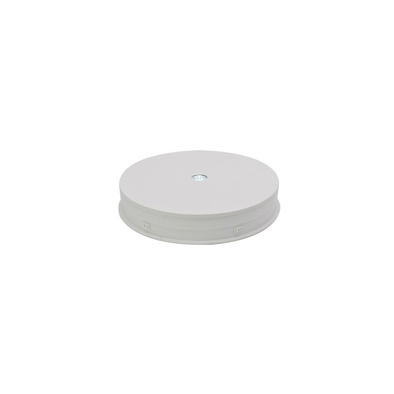 Elektrinis 360 besisukantis stovas su LED pašvietimu, apvalus 30cm, baltas
