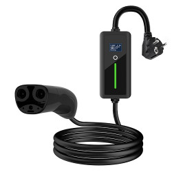 Elektromobilio nešiojamas įkroviklis TESLA NACS - Schuko (220V), 8-16A, 3.5kW, 1-fazė, 5m