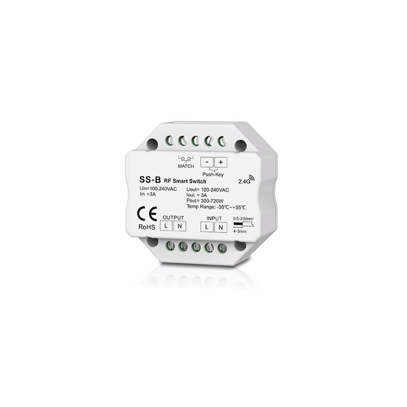 SS-B vieno kanalo 230V valdiklis be pritemdymo funkcijos + Push Key