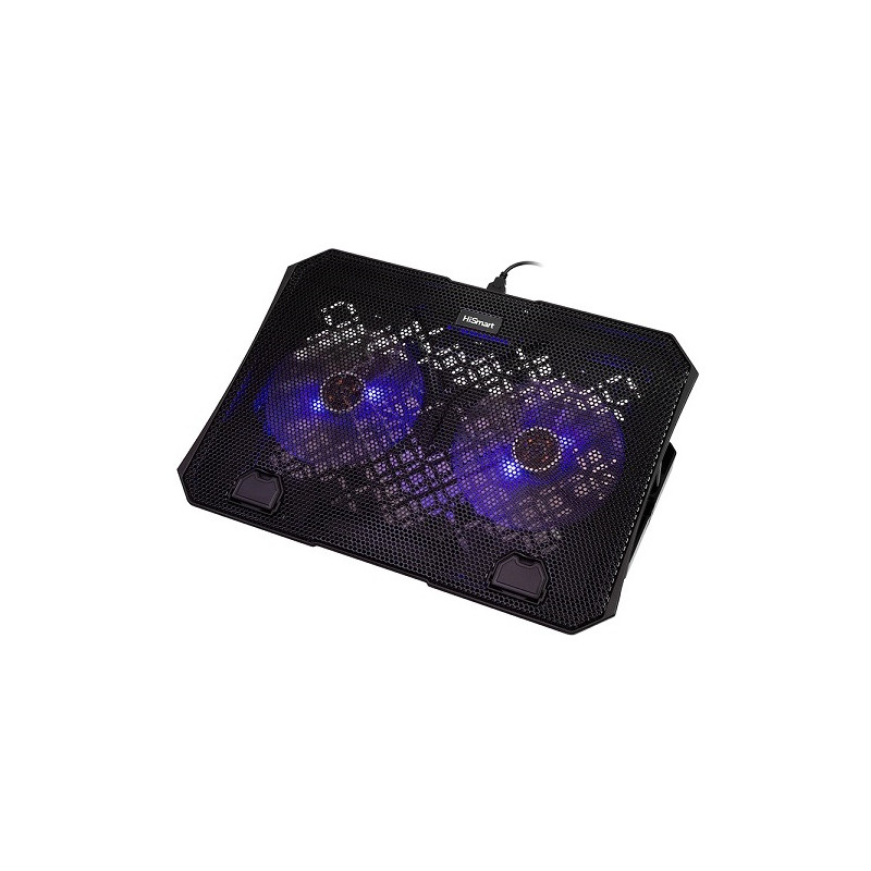 Nešiojamojo kompiuterio aušinimo stovas HISMART, su 2 LED ventiliatoriais, 5 padėčių