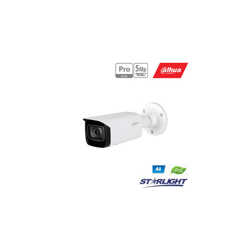 IP kam. AI 5M 2K Cilind. STARLIGHT su LXIR iki 80m, 5MP(2592x1944) 1~20fps, 3.6mm, H.265+, ePoE
