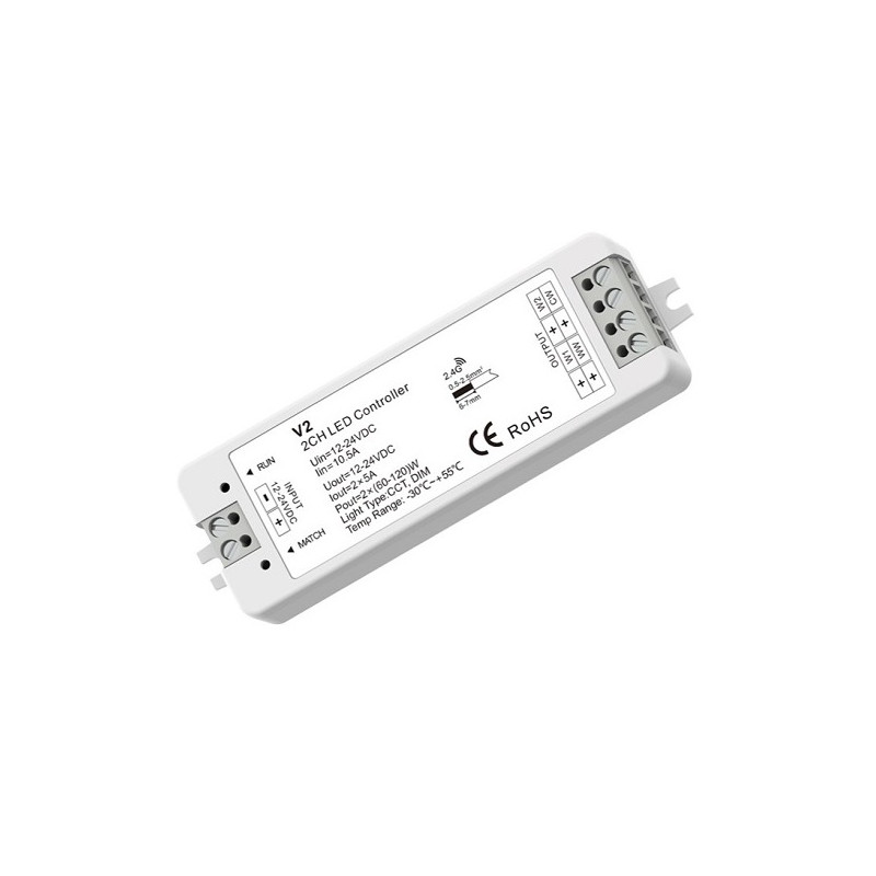 V2 valdiklis-imtuvas 12-24V, 2x5A