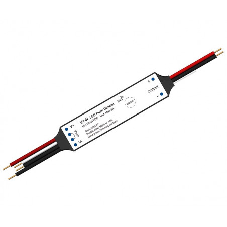 V1-N nuolatinės įtampos valdiklis 12-24V, 1x 3A, Push-Dimm