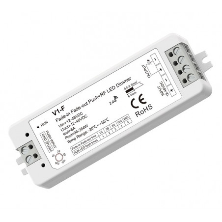 V1-F nuolatinės įtampos valdiklis, 12-48V, 1x 8A, Push-Dimm