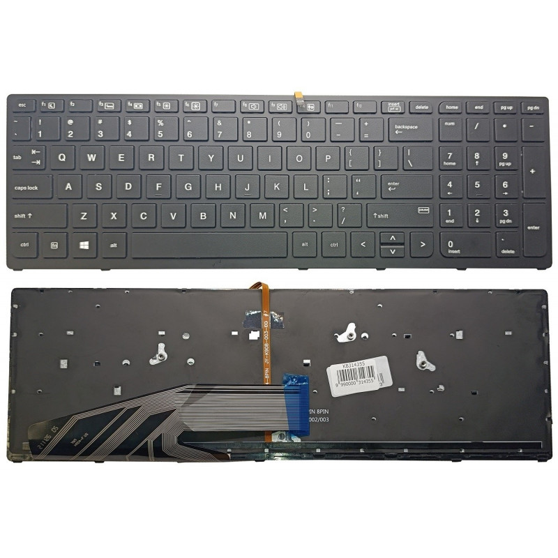Klaviatūra HP ZBook 15 G3, G4, 17 G3, G4 (US) su pašvietimu