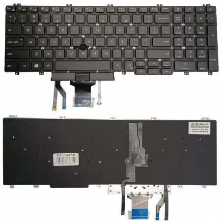 Klaviatūra DELL Latitude 5500, su pašvietimu ir trackpoint 