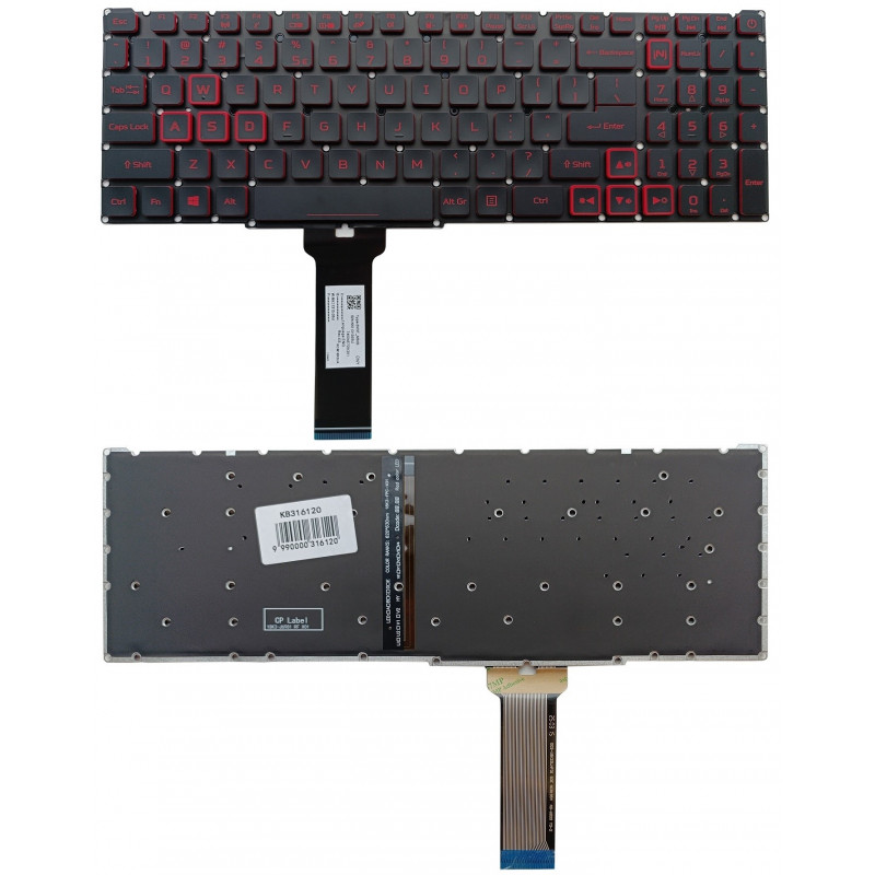 Klaviatūra ACER: Nitro 5 Gaming AN515-54, AN515-55, AN715-51, su pašvietimu