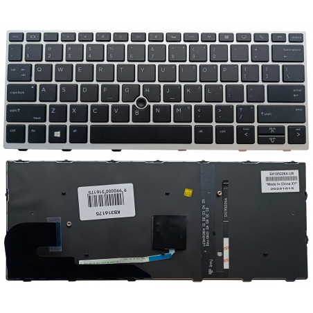 Klaviatūra HP Elitebook 730, 735, 830 G5/G6, su pašvietimu ir trackpoint 