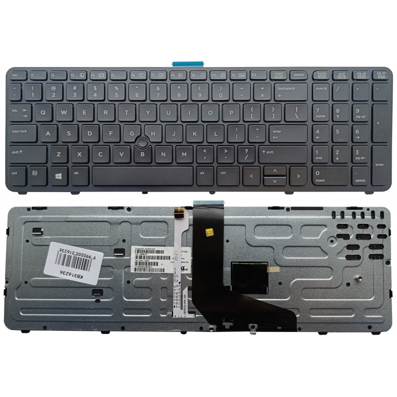 Klaviatūra HP ZBook 15 G1 G2, su pašvietimu ir trackpoint , US