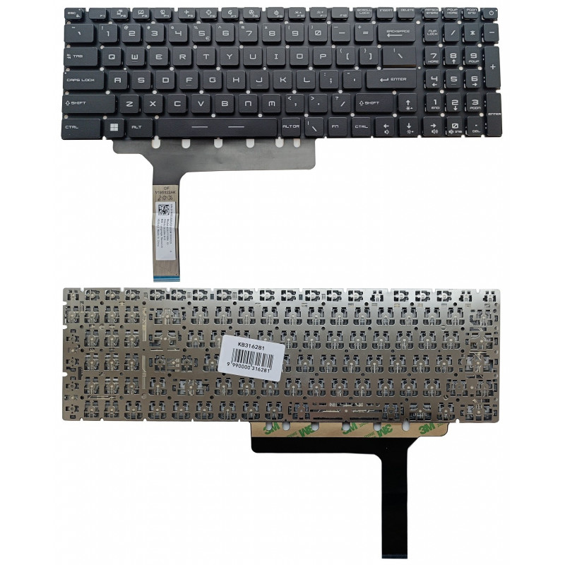 Klaviatūra MSI: GP76, GS76, GE76, be pašvietimo, US