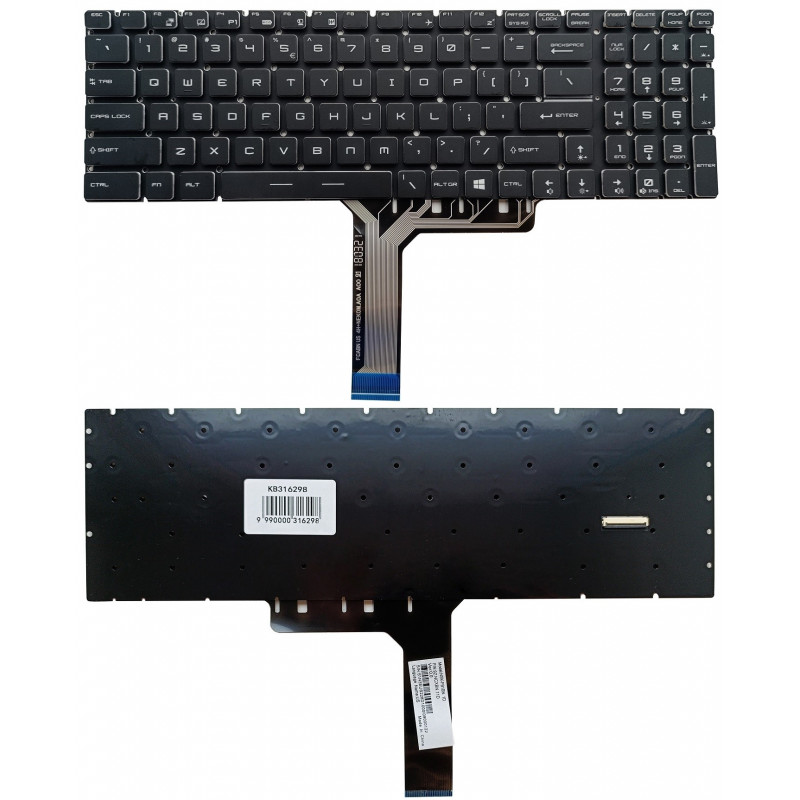Klaviatūra MSI: GE63, GE73, GS63, GS73, su RGB apšvietimu, US