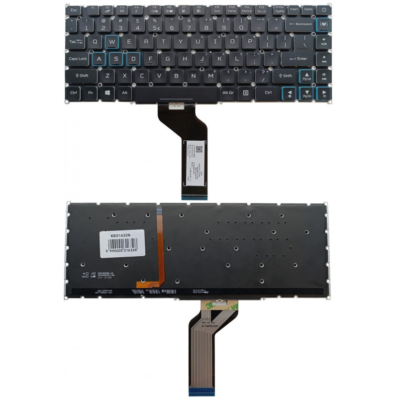 Klaviatūra ACER: Predator Triton PT515-51, PT515-52, su RGB pašvietimu, US