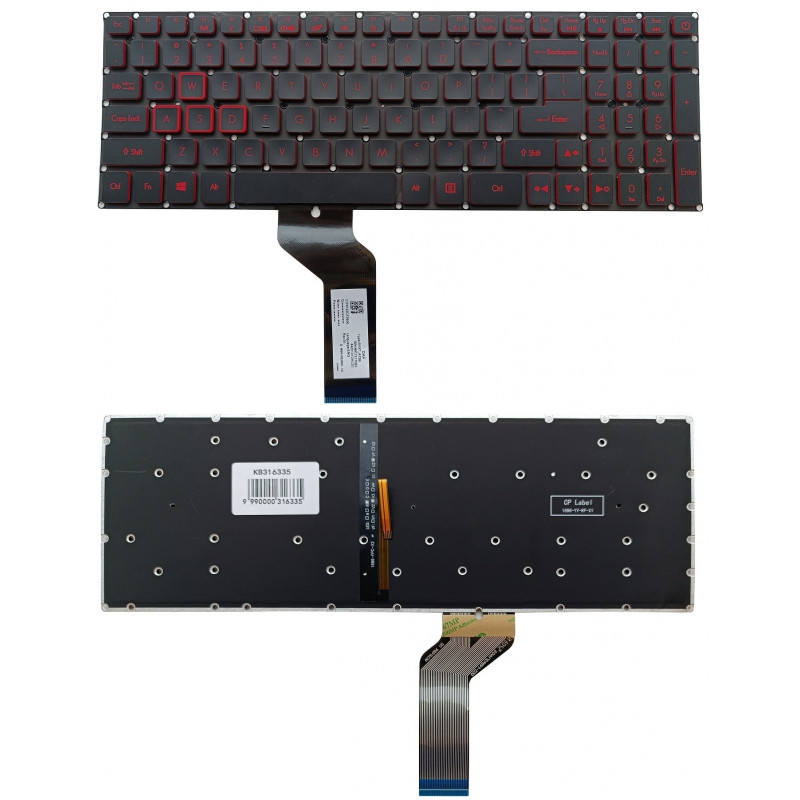 Klaviatūra ACER: Nitro AN515-51, AN515-52, AN515-53, AN515-42, su pašvietimu, US