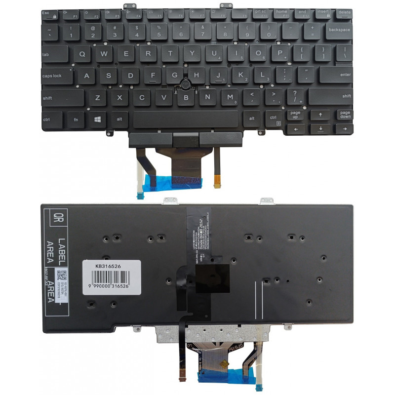 Klaviatūra DELL Latitude 5400, 5401, 5410, 5411, su pašvietimu ir trackpoint , US