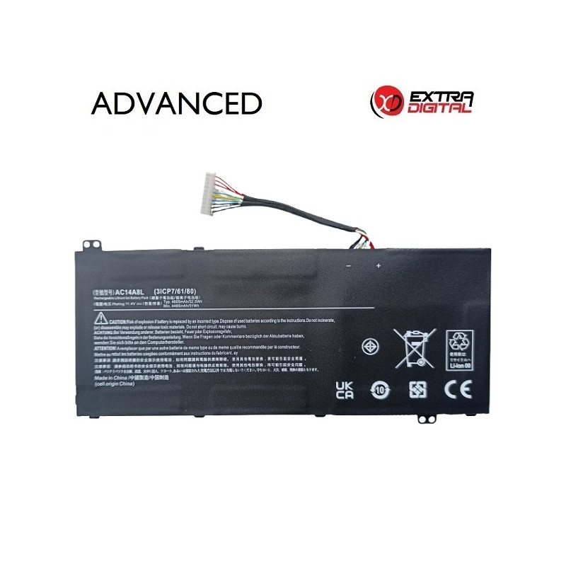 Nešiojamo kompiuterio baterija ACER AC14A8L, 4605mAh, Extra Digital Advanced