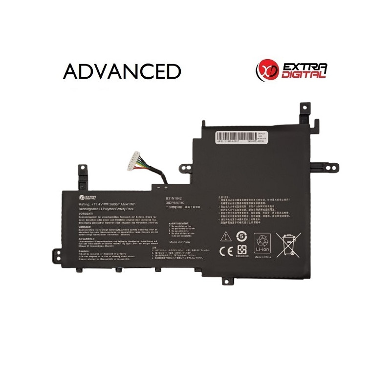 Nešiojamo kompiuterio baterija ASUS B31N1842, 3600mAh, Extra Digital Advanced